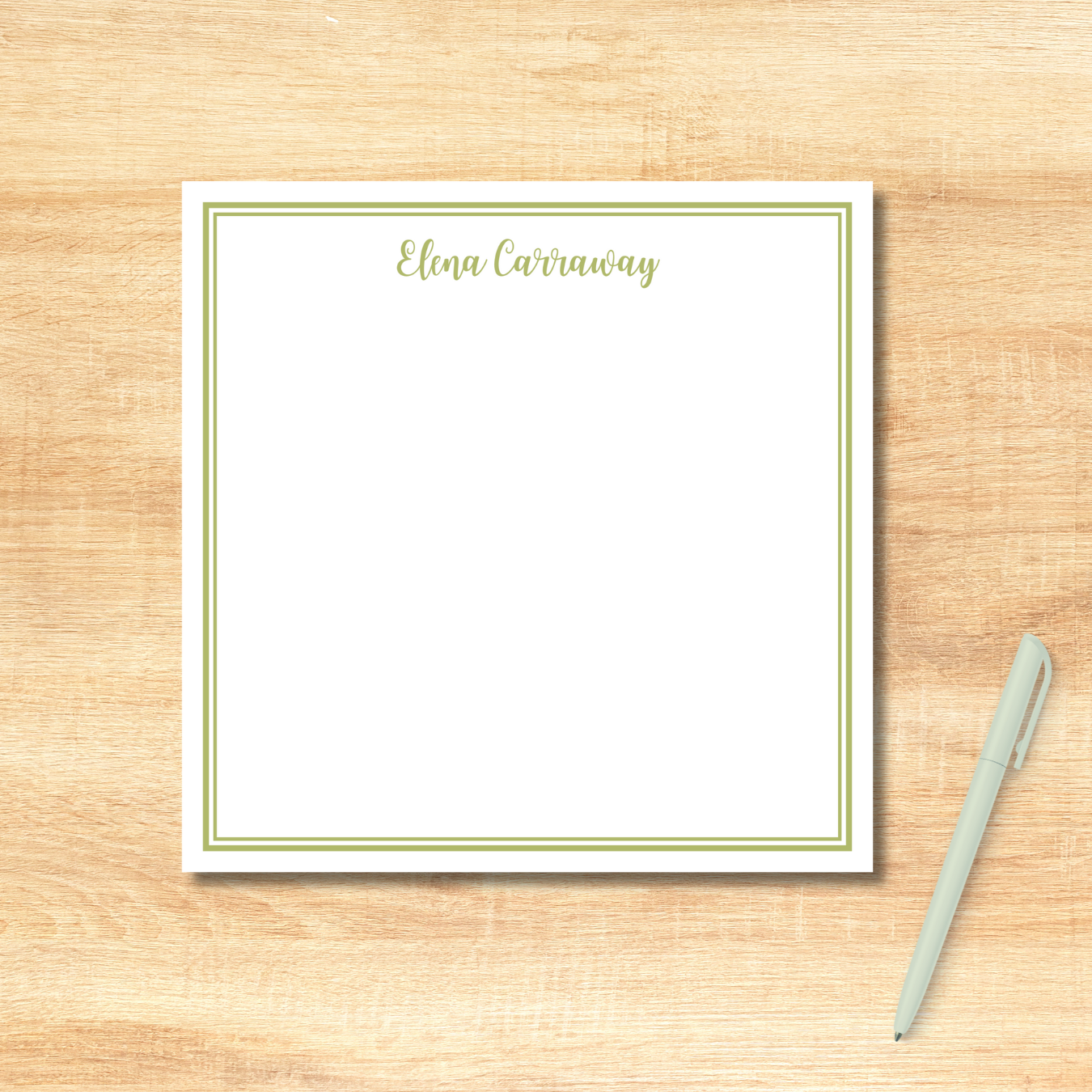 Personalized Notepad, Large Notepad, Unlined, Double Border, Feminine, Note Taking, Memo Pad, Notepad, Desk Pad, Notes, Office, School, Work, Gifts