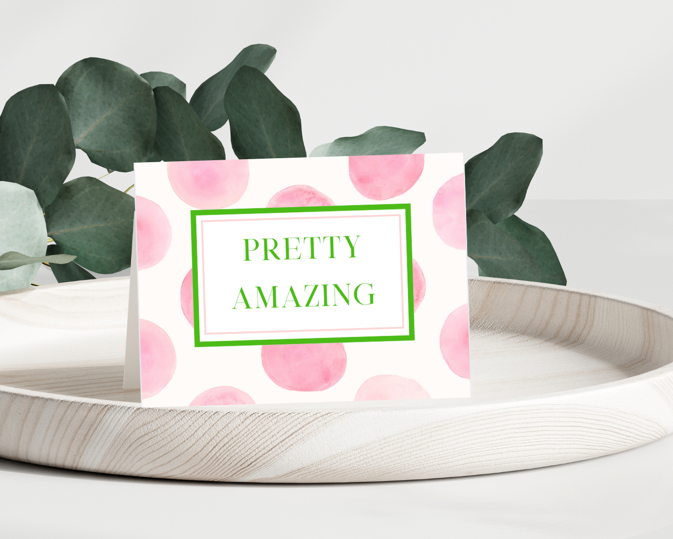 Thank You Notes, Alpha Kappa Alpha, Pink, Green, Greeting Card, Folded Card, AKA, Office, School, Work