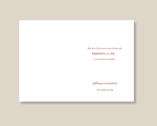 Joy to the World, Christmas, Merry Christmas, Personalized Holiday Cards, Christmas Florals, Holidays, Elegant, Greeting Cards, Stationery, Personalized