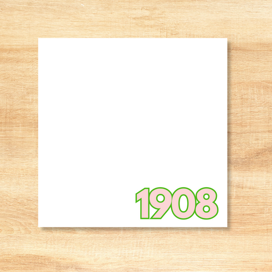 Notepad, AKA, 1908, Alpha Kappa Alpha Inspired, Pink, Green, Pretty Girls, Pretty Girls Edition, Memo Pad, Feminine, Organized, Work, School, Office