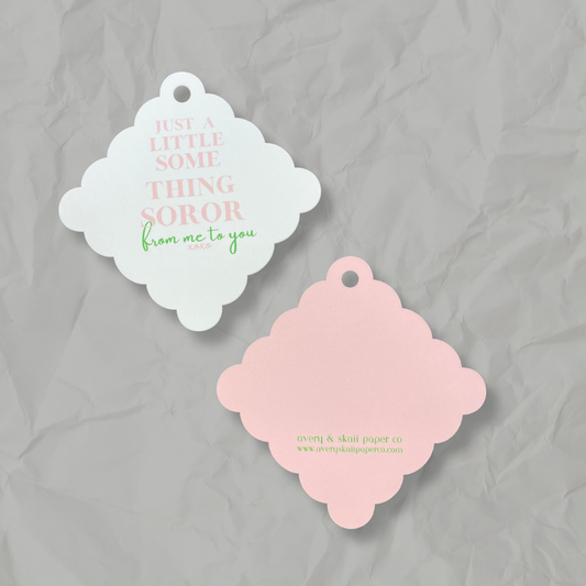 Alpha Kappa Alpha Inspired Gift Tags, AKA, 1908, Party Gift Tags, Pink, Green, Gift Favor Tags, Stationery