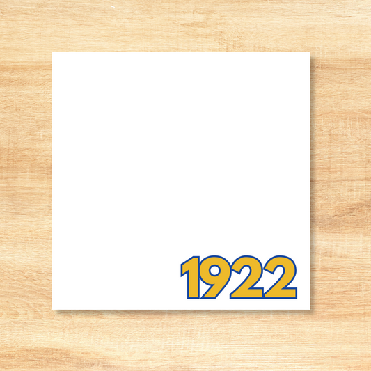 Sigma Gamma Rho Inspired, SGRHO, 1922, Rhoyal Edition, Feminine, Blue, Gold, Notepad, Memo Pad, Work, Task Notepad, Office, School
