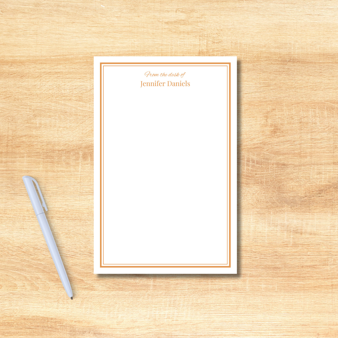 Personalized Notepad, Double Border, Desk, Organization, Note Taking, Office, School, Work, Memo Pad, Feminine, Gift, Stationery
