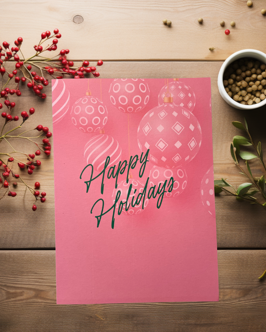 Happy Holidays in Green Folded Card