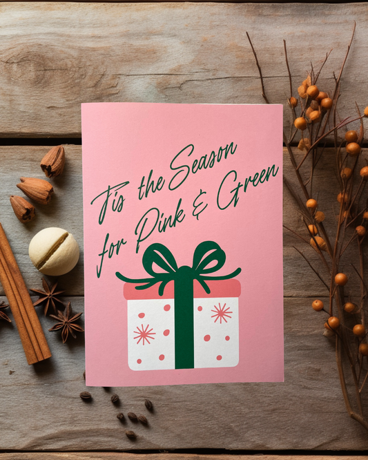 Tis The Season for Pink & Green Folded Card