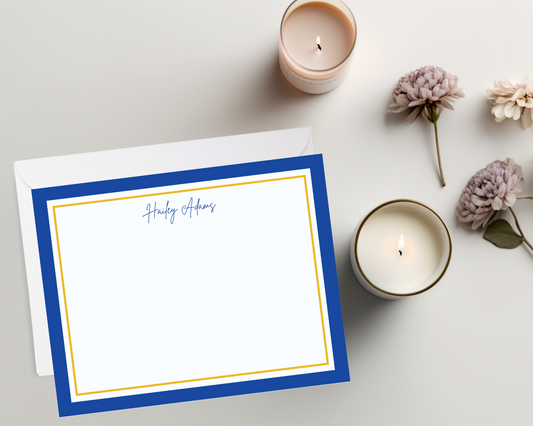 Personalized Stationery, Notecard Set, Sigma Gamma Rho, Crossing Gift, Blue, Gold, Custom Flat Notes, SGRHO, Note Cards, Office, Work, School, Crossing Gifts, Gift