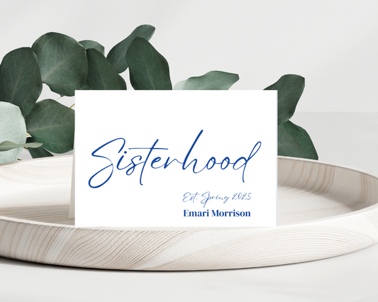 Personalized Stationery, Sisterhood, Zeta Phi Beta, Crossing Gift, Blue, White, Custom Folded Notes, ZPHIB, Folded Cards, Thank You Notes, Office, Work, School