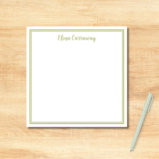 Personalized Notepad, Large Notepad, Unlined, Double Border, Feminine, Note Taking, Memo Pad, Notepad, Desk Pad, Notes, Office, School, Work, Gifts