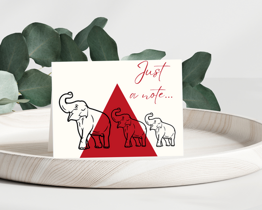 Thank You Notes, Delta Sigma Theta, Elephants, Red, White, Folded Notes, Work, DST, School, Office