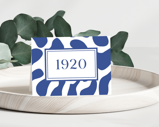 Thank You Notes, Zeta Phi Beta, Folded Card, Blue, White, Greeting Card, ZPHIB, Work, School, Office