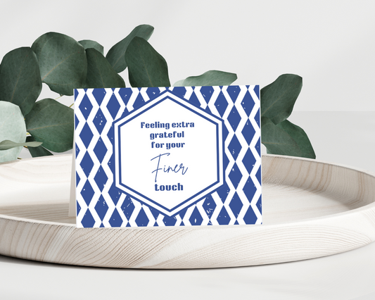 Thank You Notes, Zeta Phi Beta, Folded Card, Gift, Blue, White, Greeting Card, ZPHIB, Work, School, Office
