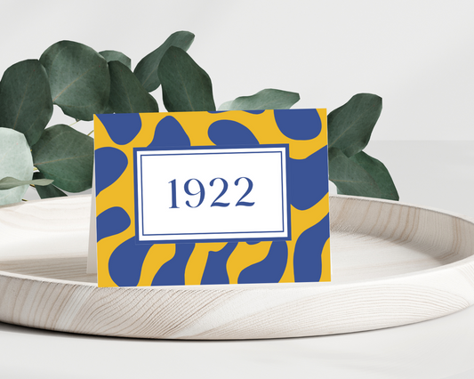 Thank You Notes, Sigma Gamma Rho, Folded Card, Blue, Gold, Greeting Card, SGRHO, Work, School, Office