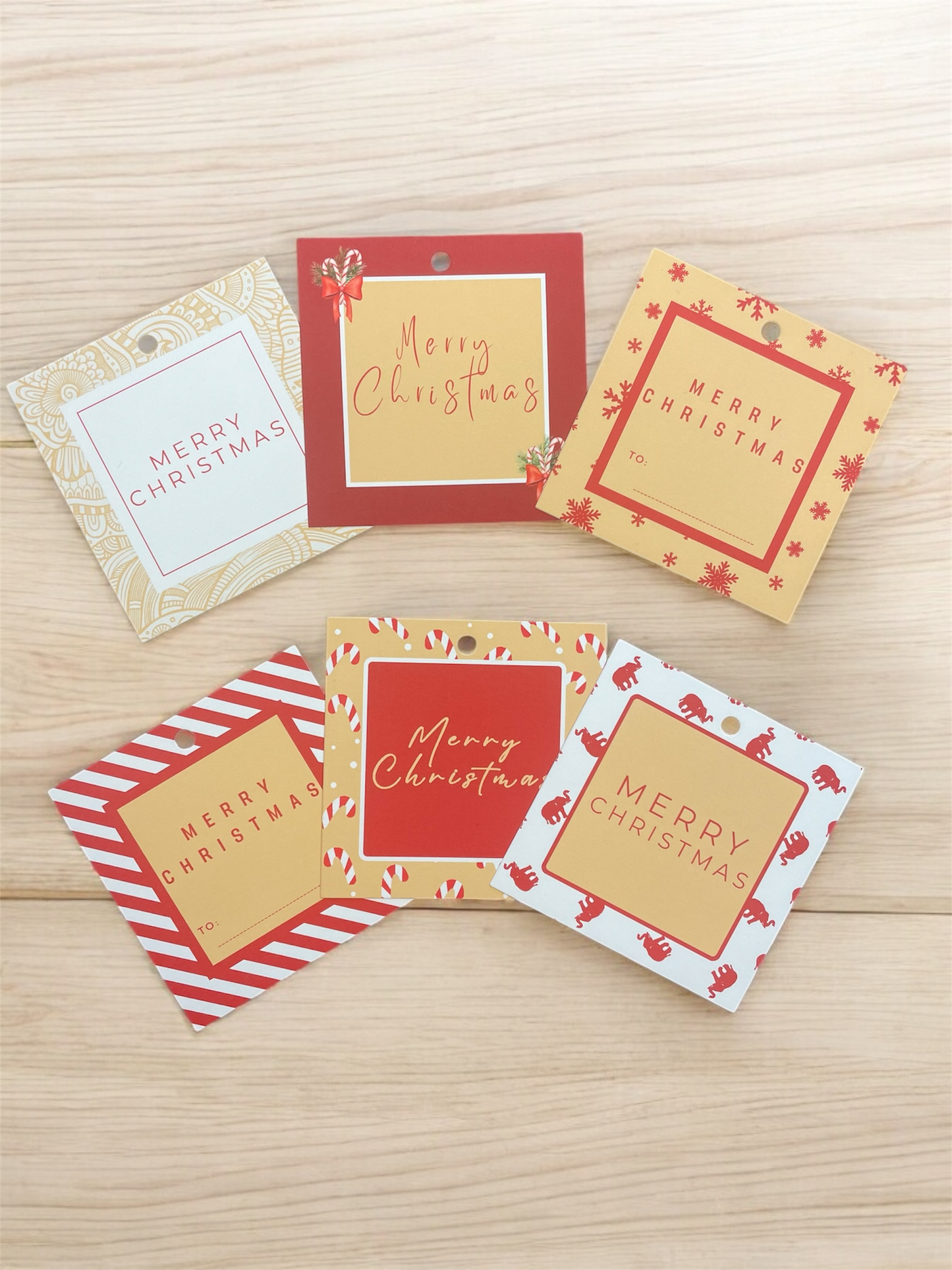 Paint the Town Red Christmas Tags