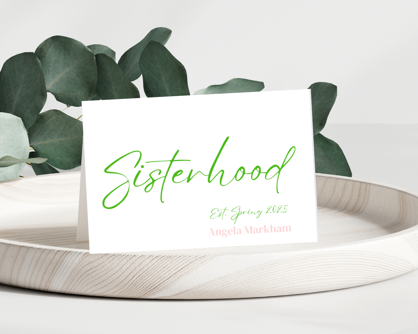 Personalized Stationery, Sisterhood, Alpha Kappa Alpha, Pink, Green, Custom Folded Notes, Folded Cards, Thank You Notes, Office, Work, School