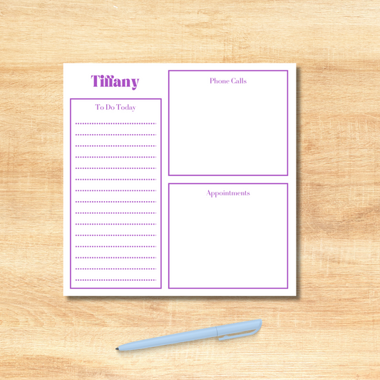 Personalized Notepad, Large Notepad, Feminine, Organization, Task Pad, To Do List, Notepad, Desk Pad, Office, School, Work, Gifts, Stationery