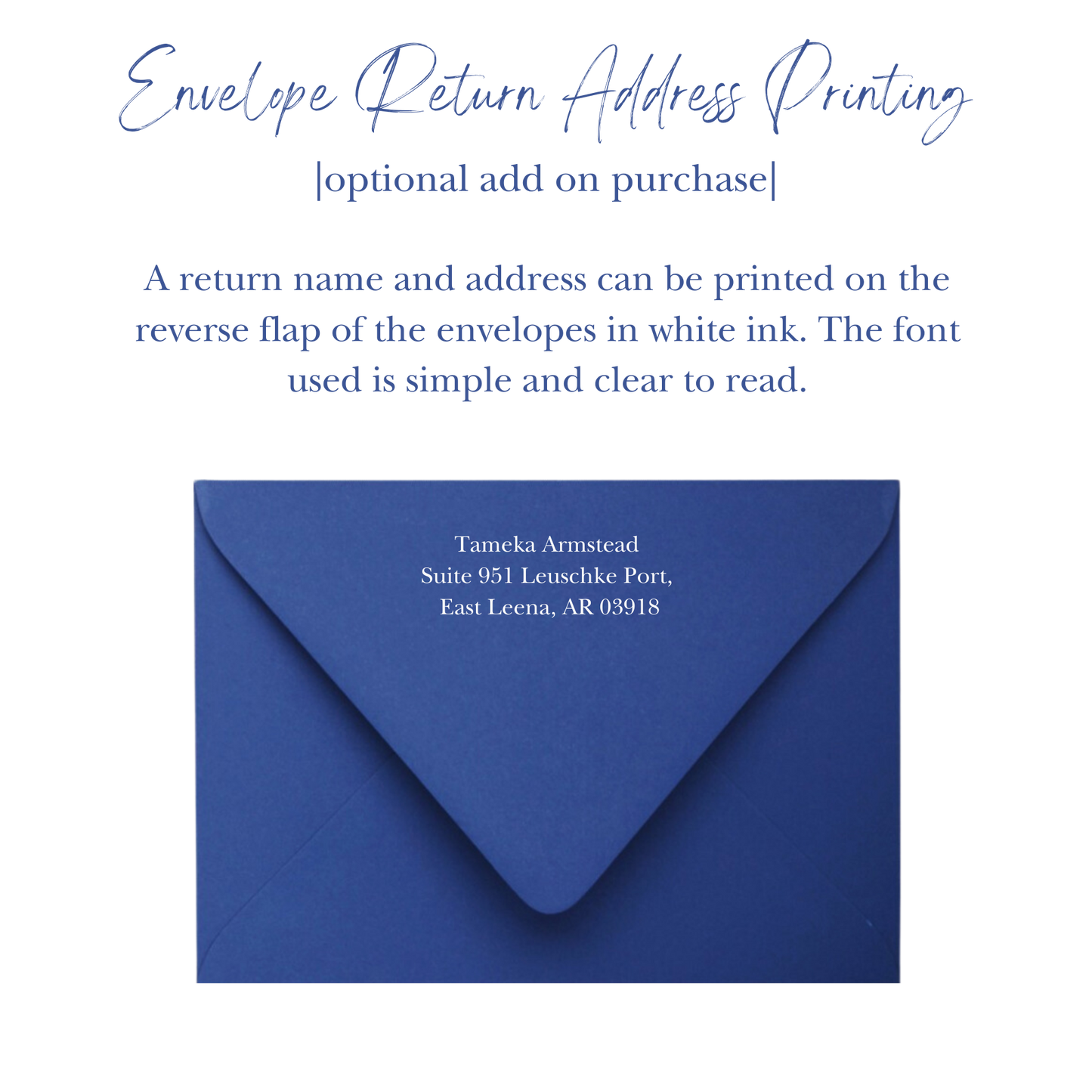 Custom Flat Notecard Set in Blue & Gold