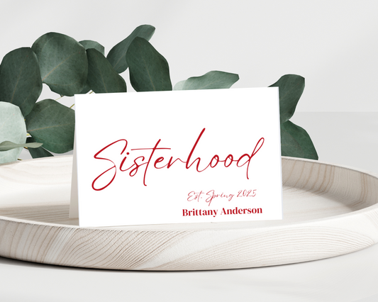 Personalized Stationery, Sisterhood, Delta Sigma Theta, Crossing Gift, Red, White, Custom Folded Notes, DST, Folded Cards, Thank You Notes, Office, Work, School