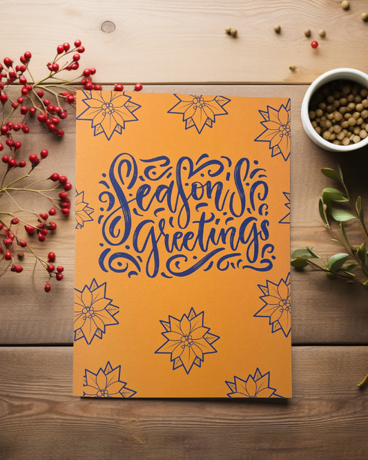 Season's Greetings in Blue & Gold