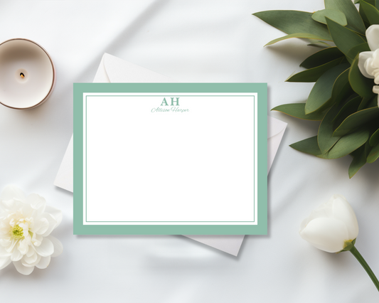 Personalized Stationery, Notecards, Flat Notes, Elegant Borders, Feminine, Timeless, Gifts, Cards