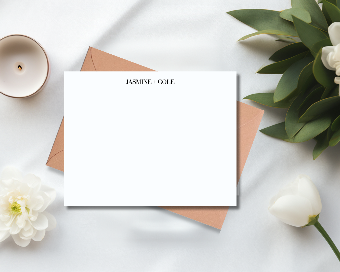 Couples Stationery, His, Hers, Minimalist, Flat Notecards, Notecards, Personalized, Thank You Notecards, Personalized Stationery