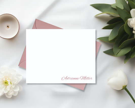 Personalized Stationery, Minimalist, Modern,  Flat Notecards, Notecard sets, Feminine, Office, Stationery, School, Cards, Gifts
